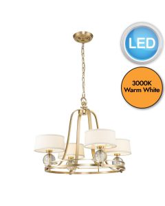 Quoizel Lighting - Gotham - QZ-GOTHAM4-BB - LED Brushed Brass Clear Glass Cream 4 Light Chandelier