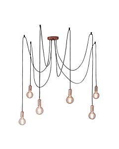 Endon Lighting - Studio - 76580 - Copper 6 Light Ceiling Pendant Light