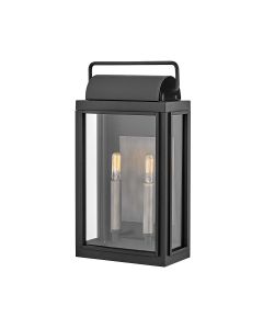 Hinkley Lighting - Sag Harbor - HK-SAG-HARBOR-M-BK - Black Clear Glass 2 Light IP44 Outdoor Floodlight