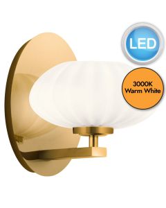 Quintiesse - Pim - QN-PIM1-FXG - LED Fox Gold Opal Glass IP44 Bathroom Wall Light