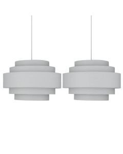 Pair of Light Grey 5 Tier Light Shades