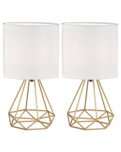 Set of 2 Christie - Gold Geometric Lamps