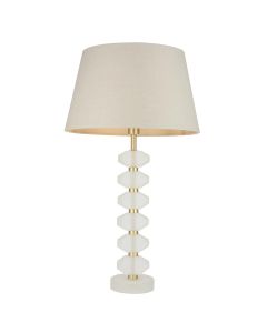 Endon Lighting - Annabelle - 98349 - Frosted Crystal Glass Grey Table Lamp With Shade