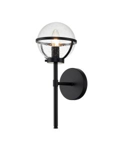 Hinkley Lighting - Hollis - HK-HOLLIS1-C-BK-BATH - Black Clear Seeded Glass IP44 Bathroom Wall Light