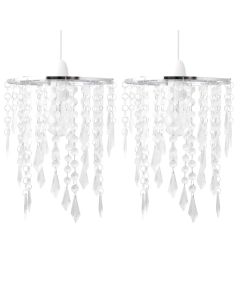 Set of 2 Chrome & Clear Jewels Light Shades