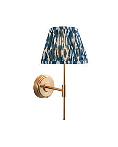 Endon Lighting - Step T Bar & Ikat 20cm - 116068 - Aged Brass Blue Wall Light