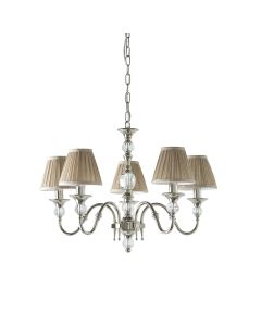 Interiors 1900 - Polina - 63580 - Nickel Beige 5 Light Chandelier