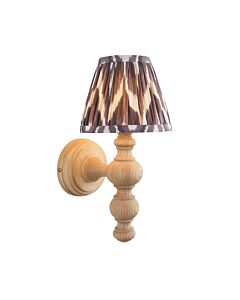 Endon Lighting - Bibury & Zigzag 16cm - 114301 - Ash Wood Aged Brass Grey Wall Light