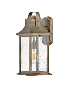 Quintiesse - Grant - QN-GRANT-M-BU - Burnished Bronze Clear Seeded Glass IP44 Outdoor Wall Light