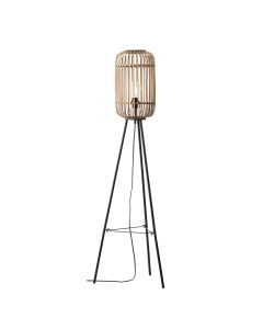 Endon Lighting - Mathias - 101774 - Natural Bamboo Black Tripod Floor Lamp