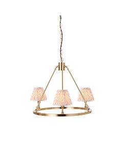Endon Lighting - Chester - 114533 - Aged Brass Peach 3 Light Ceiling Pendant Light