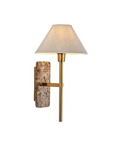 Endon Lighting - Faro - 120636 - Vintage Brass Brown Marble Natural Wall Light