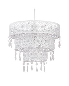 White Moroccan Styled Tiered Light Shade