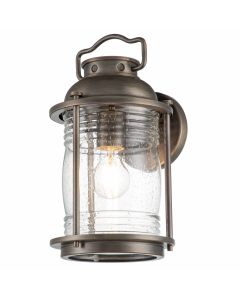 Kichler Lighting - Ashland Bay - KL-ASHLANDBAY2-M-BU - Burnished Bronze Clear Seeded Glass IP44 Outdoor Wall Light