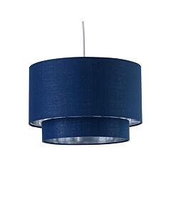 Kozy - Navy Blue and Silver 30cm Pendant Shade