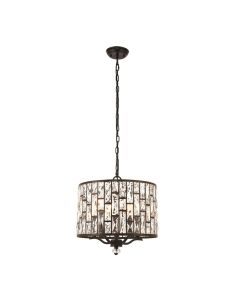 Endon Lighting - Belle - 69390 - Dark Bronze Clear Crystal Glass 5 Light Ceiling Pendant Light