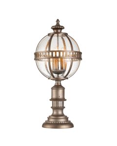 Kichler Lighting - Halleron - KL-HALLERON-3M-BU - Burnished Bronze Clear Seeded Glass 3 Light IP44 Outdoor Post Light