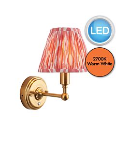 Endon Lighting - Burley Rechargeable & Ikat 16cm - 114817 - LED Aged Brass Pink Touch Wall Light