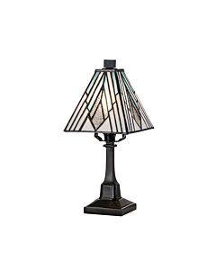 Elstead Lighting - Alderley - TF-ALDERLEY-TL-S - Vintage Bronze Tiffany Art Glass Table Lamp With Shade