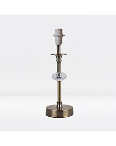 Antique Brass Stick Table Lamp Base with Facet Detail