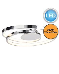 Polished Chrome LED Swirl Flush Fitting