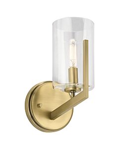 Quintiesse - Nye - QN-NYE1-BNB - Natural Brass Clear Glass Wall Light