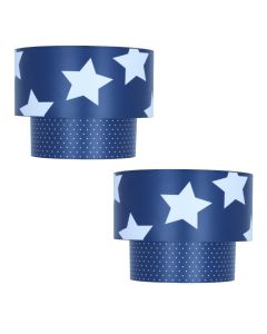 Pair of Kids Star Design 2 Tier Easy Fit Ceiling Shades