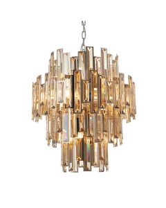 Endon Lighting - Viviana - 72744 - Chrome Champagne Crystal Glass 12 Light Ceiling Pendant Light