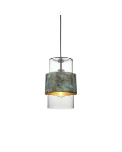 Reyna - Verdigris Bronze Clear Glass Ceiling Pendant Light