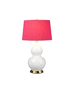 Elstead Lighting - Isla - ISLA-AB-TL-CRANBERRY - White Aged Brass Pink Ceramic Table Lamp With Shade