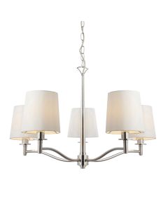 Endon Lighting - Ortona - 95826 - Nickel White 5 Light Ceiling Pendant Light