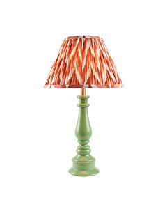 Endon Lighting - Myrtle & Zigzag 30cm - 114921 - Green Warm Brass Orange Table Lamp With Shade