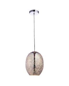 Endon Lighting - Stellar - 74939 - Chrome Holographic Glass Ceiling Pendant Light