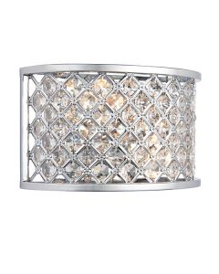 Endon Lighting - Hudson - HUDSON-2WBCH - Chrome Clear Crystal Glass 2 Light Wall Washer Light