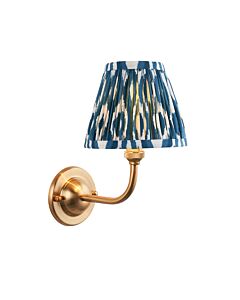 Endon Lighting - Dome Arc & Ikat 16cm - 115598 - Aged Brass Blue Wall Light