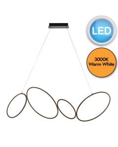 Endon Lighting - Ovals - 97628 - LED Black White 4 Light Bar Ceiling Pendant Light