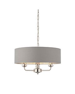Endon Lighting - Highclere - 94377 - Nickel Charcoal 3 Light Ceiling Pendant Light