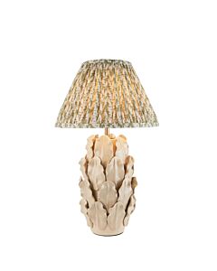 Endon Lighting - Layered Leaf & Leaf 30cm - 116428 - Cream Crackle Aged Brass Green Ceramic Table Lamp With Shade