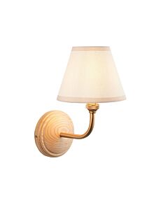 Endon Lighting - Wood Arc & Ivy 16cm - 115819 - Ash Wood Vintage White Wall Light