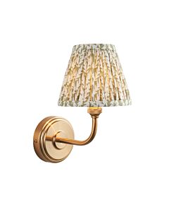 Endon Lighting - Step Arc & Leaf 16cm - 115745 - Aged Brass Green Wall Light