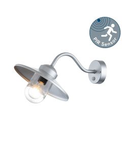 Elstead Lighting - Klampenborg - KLAMPENBORG-PIR-SIL - Silver Clear Glass IP44 Outdoor Sensor Wall Light