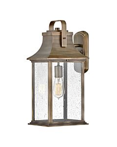 Quintiesse - Grant - QN-GRANT-L-BU - Burnished Bronze Clear Seeded Glass IP44 Outdoor Wall Light