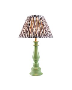 Endon Lighting - Myrtle & Ikat 30cm - 114922 - Green Warm Brass Grey Table Lamp With Shade