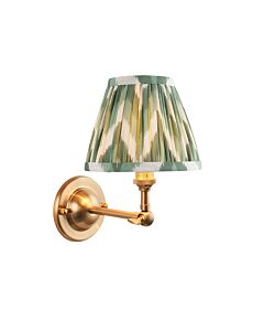 Endon Lighting - Dome Wing & Zigzag 16cm - 115630 - Aged Brass Green Wall Light