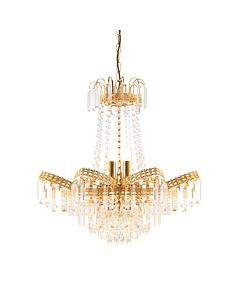 Endon Lighting - Adagio - 96819-GO - Gold Clear Glass 9 Light Chandelier