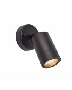 Saxby Lighting - Palin - 75436 - Black Clear Glass IP44 Outdoor Wall Spotlight