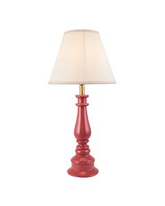 Endon Lighting - Myrtle & Ivy 25cm - 116365 - Pink Warm Brass Vintage White Table Lamp With Shade