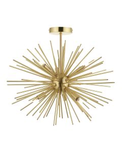 Endon Lighting - Orta - 98126 - Satin Brass 6 Light Flush Ceiling Light