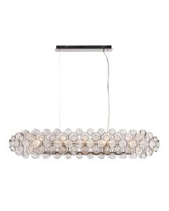 Endon Lighting - Marella - 76507 - Nickel Clear Glass 8 Light Bar Ceiling Pendant Light