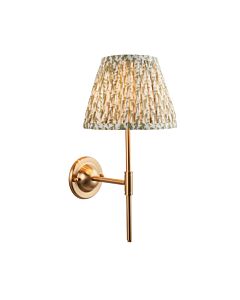 Endon Lighting - Dome T Bar & Leaf 20cm - 115970 - Aged Brass Green Wall Light